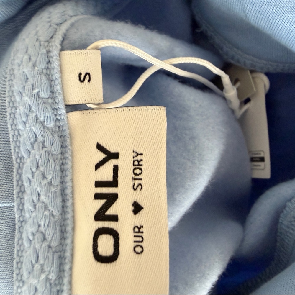 Only Light Blue unique ruffled Hoodie-Santa Monica-Los Angeles- Size S - Picture 3 of 3